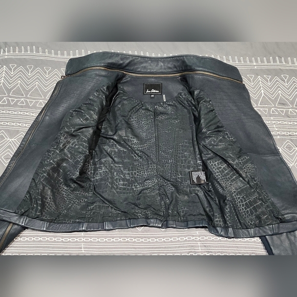 Sam Edelman Dark Green Leather Jacket Size XS - Picture 9 of 10